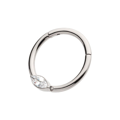 Titanium Eye CZ Front Facing Hinged Segment Clicker