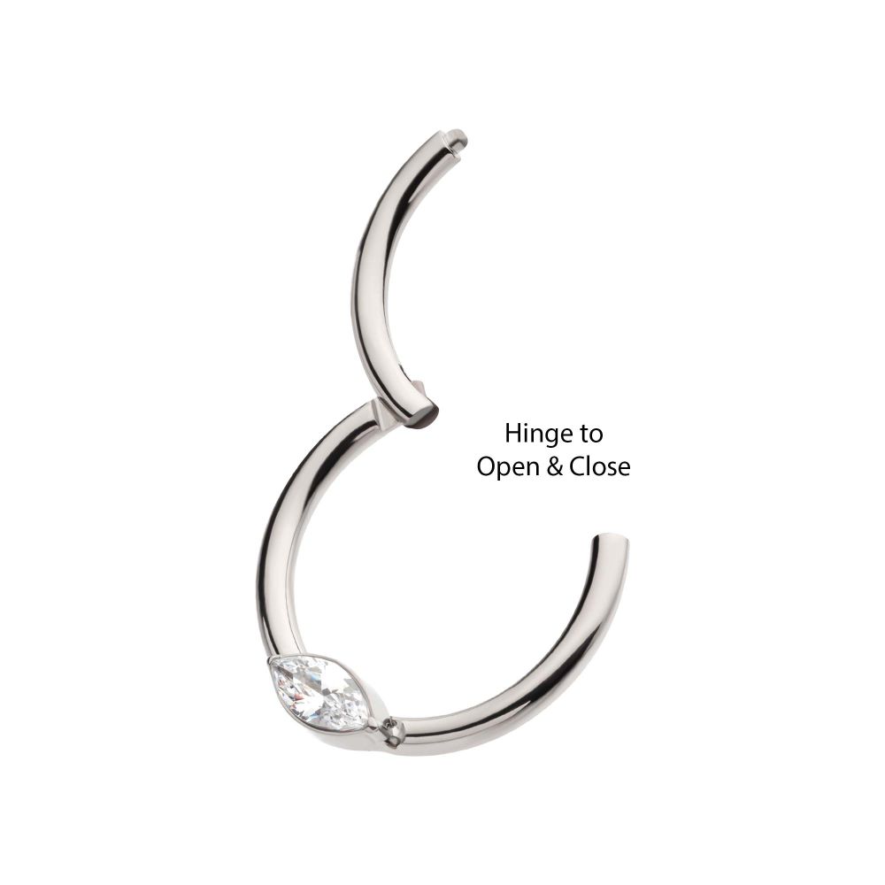 Titanium Eye CZ Front Facing Hinged Segment Clicker