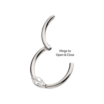 Titanium Eye CZ Front Facing Hinged Segment Clicker