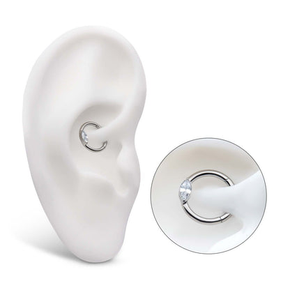 Titanium Eye CZ Front Facing Hinged Segment Clicker