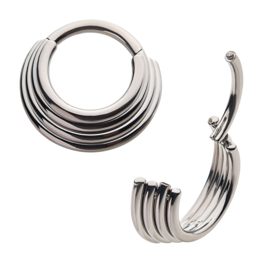 Titanium with Four Stacked Front Facing Hinged Segment Clicker