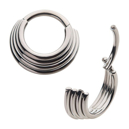 Titanium with Four Stacked Front Facing Hinged Segment Clicker