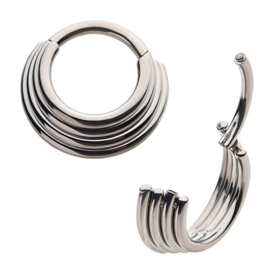 Titanium with Four Stacked Front Facing Hinged Segment Clicker