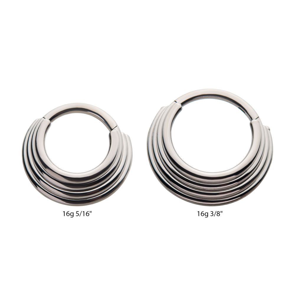 Titanium with Four Stacked Front Facing Hinged Segment Clicker
