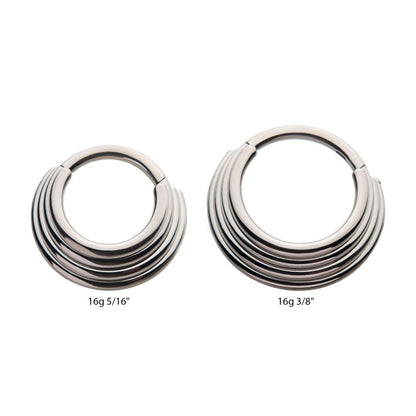 Titanium with Four Stacked Front Facing Hinged Segment Clicker