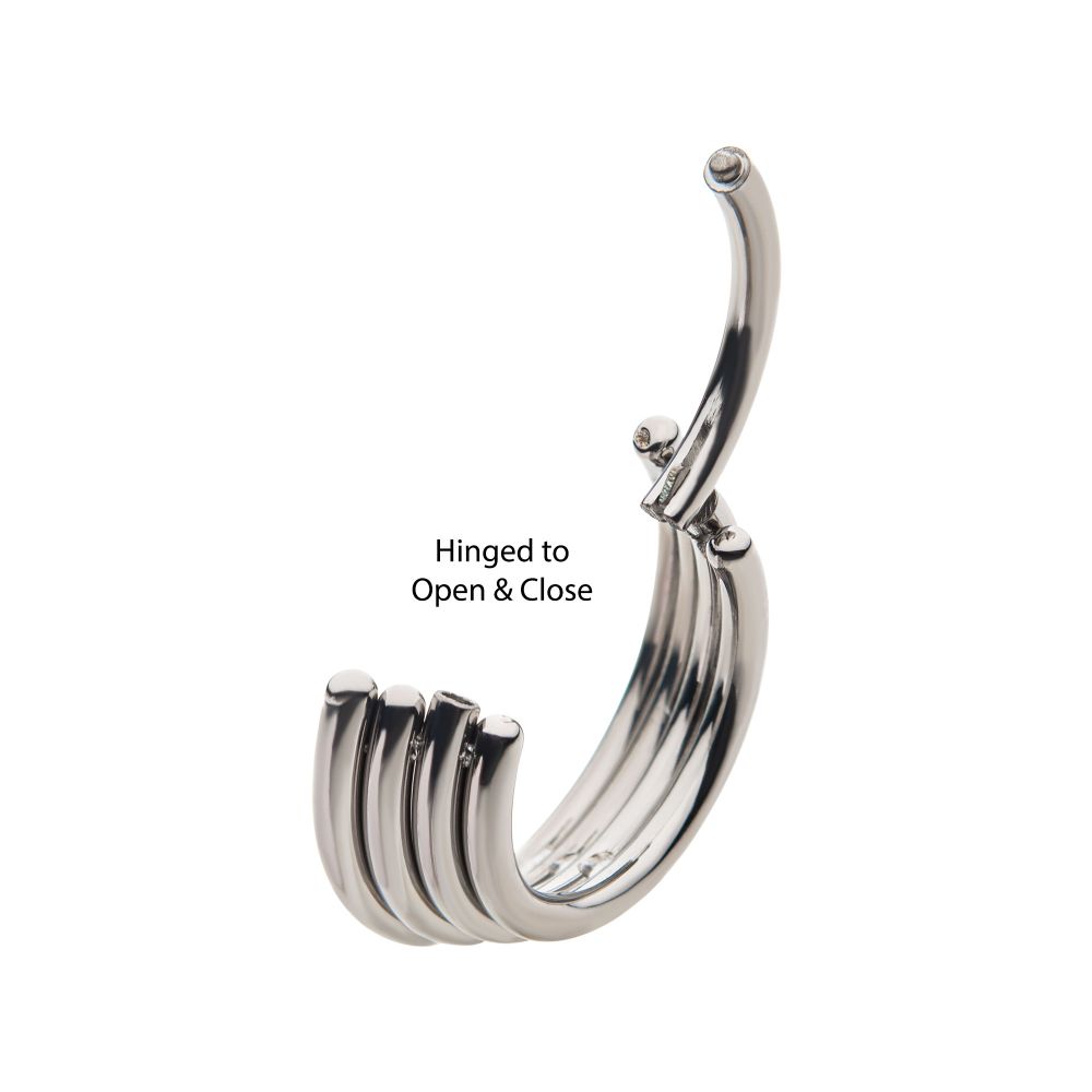 Titanium with Four Stacked Front Facing Hinged Segment Clicker