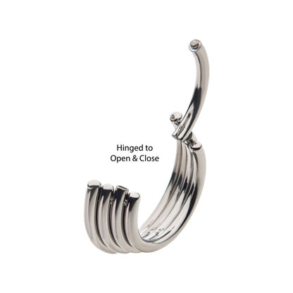 Titanium with Four Stacked Front Facing Hinged Segment Clicker