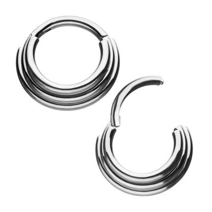 Titanium Triple Stacked Side Facing Hinged Segment Clicker