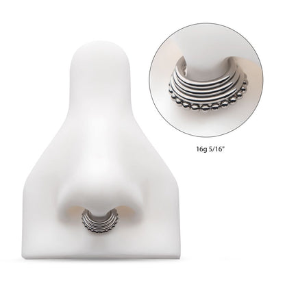 Titanium Quadruple Stacked Side Facing Hinged Segment Clicker with Clustered Beads