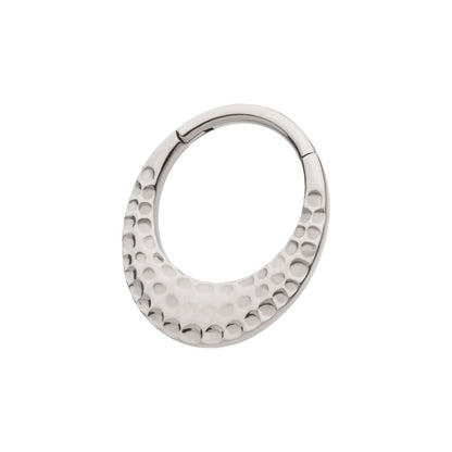 Titanium Hammered Round Shape Front Facing Hinged Segment Clicker
