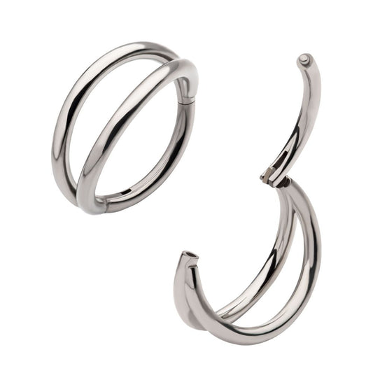 Titanium-Double Hoop Side Facing Hinged Segment Clicker