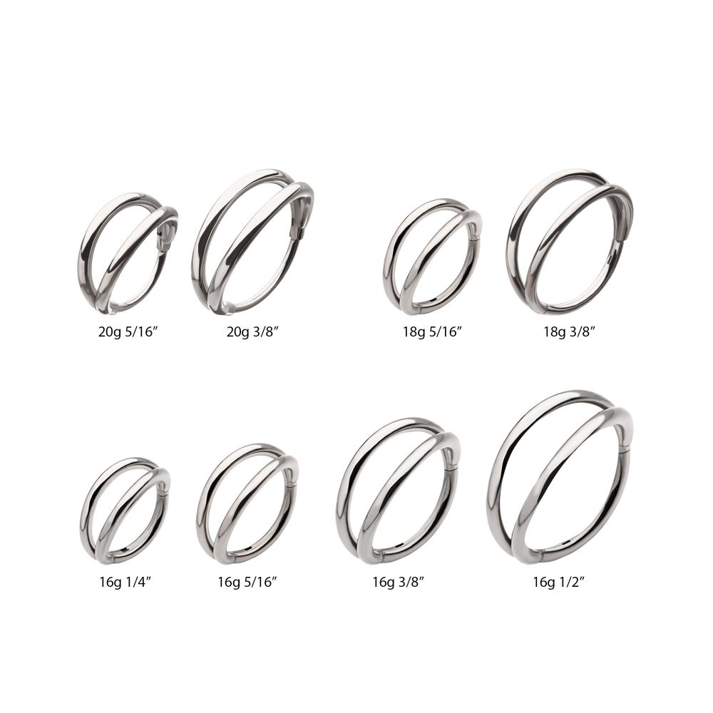 Titanium-Double Hoop Side Facing Hinged Segment Clicker