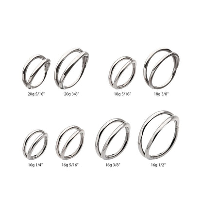 Titanium-Double Hoop Side Facing Hinged Segment Clicker