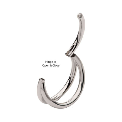 Titanium-Double Hoop Side Facing Hinged Segment Clicker