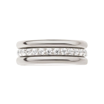 Titanium Triple Stacked with CNC Set CZ Center Line Side Facing Hinged Segment Clicker