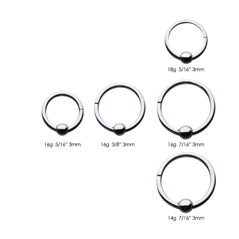 Titanium with 3mm Ball Hinged Segment Ring