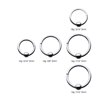 Titanium with 3mm Ball Hinged Segment Ring