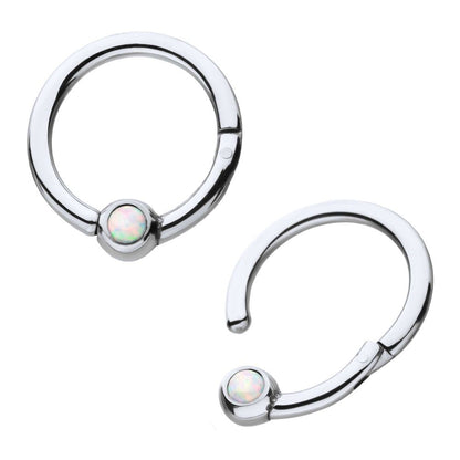 Titanium White Opal Hinged Segment Ring