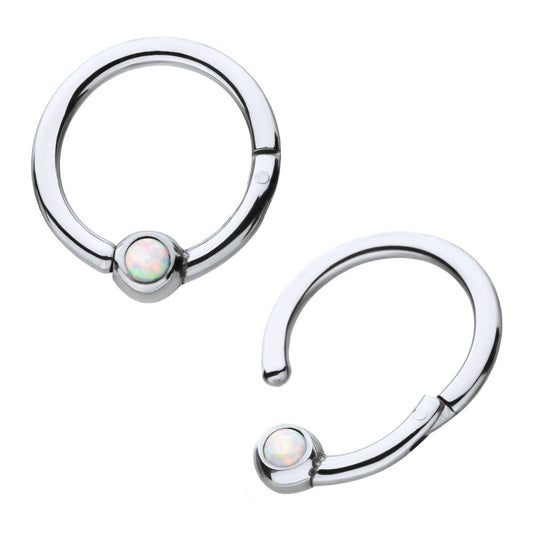 Titanium White Opal Hinged Segment Ring