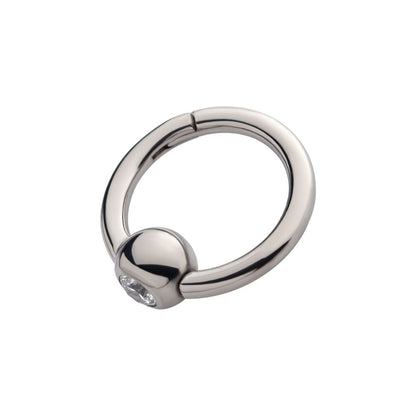 Titanium Bezel Set Round Gem Side Facing Hinged Segment Clicker