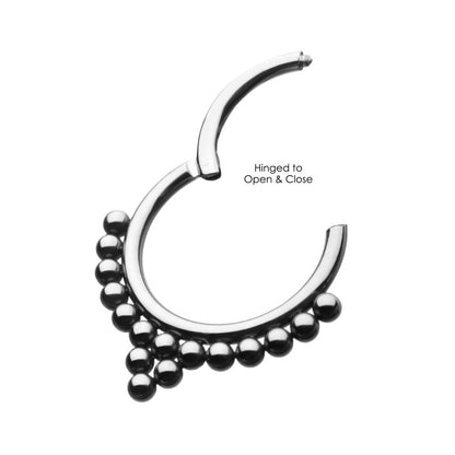 Titanium 1 Tri-Bead Cluster and 13 Beads Hinged Segment Clicker