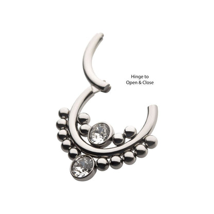 Titanium Bezel Set Swarovski Crystal Cluster Beads Front Facing Hinged Segment Clicker