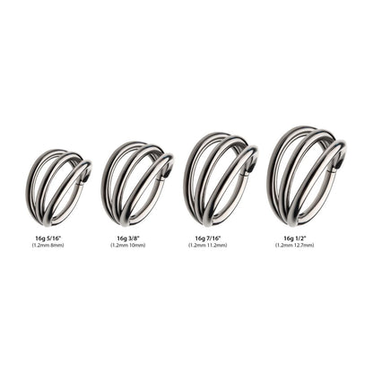 Titanium Triple Hoop Side Facing Hinged Segment Clicker
