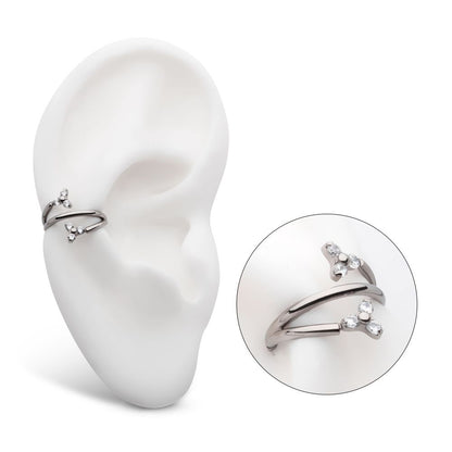 Titanium Double Ended Twist Side Facing Hinged Segment Clicker with Pronged Trinity CZ
