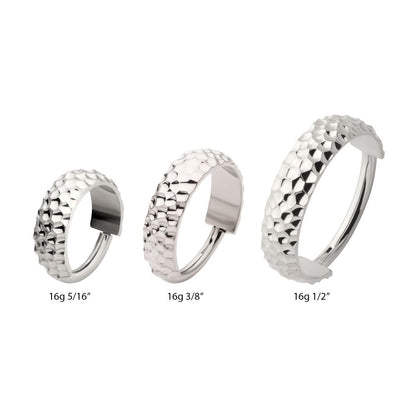 Titanium Hammered Pattern Side Facing Hinged Segment Clicker