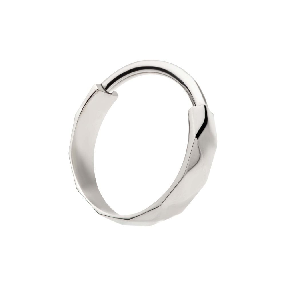 Titanium Diamond Cut Pattern Side Facing Hinged Segment Clicker