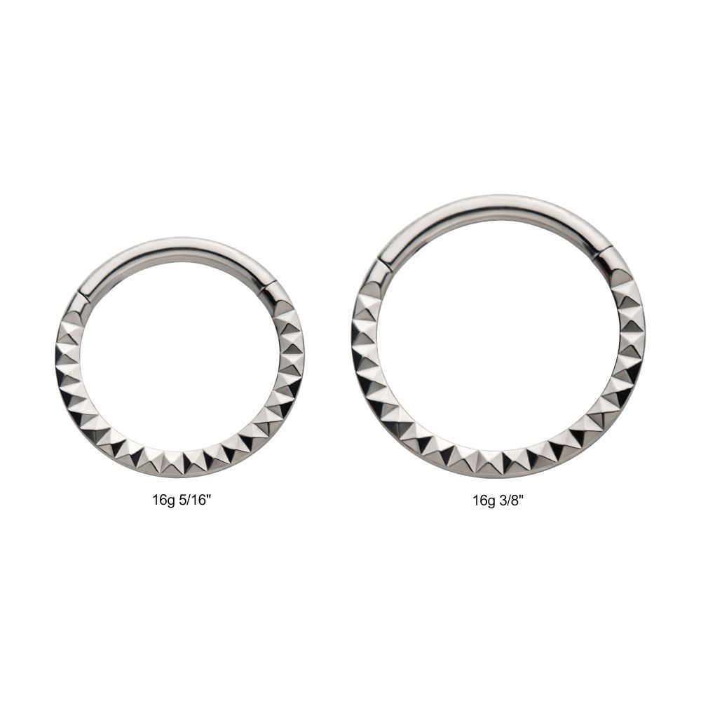 Titanium with Pyramid Design Front Facing Hinged Segment Clicker