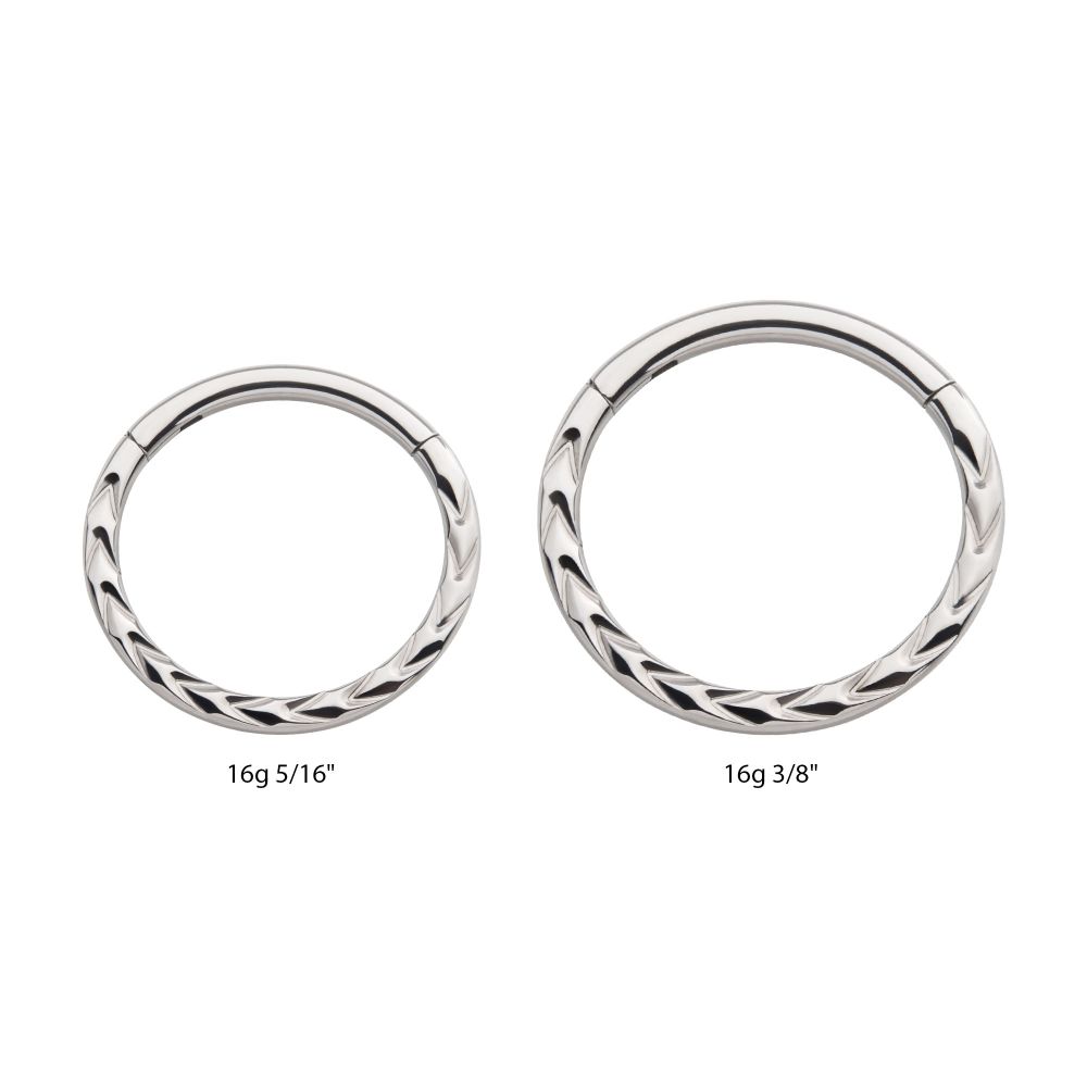 Titanium Chevron Etched Front Facing Hinged Segment Clicker