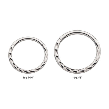 Titanium Chevron Etched Front Facing Hinged Segment Clicker