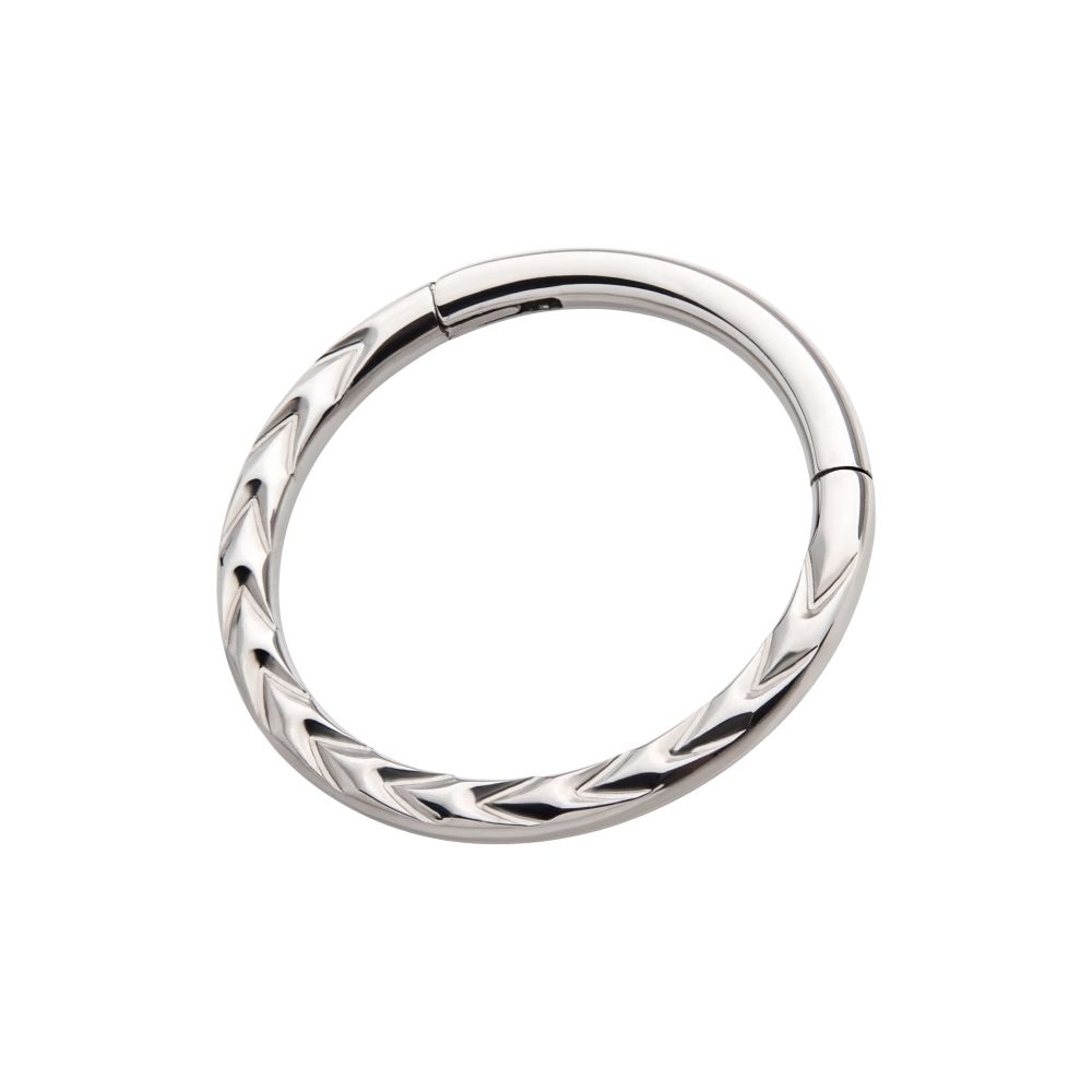 Titanium Chevron Etched Front Facing Hinged Segment Clicker