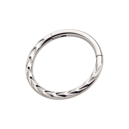 Titanium Chevron Etched Front Facing Hinged Segment Clicker
