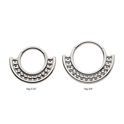 Titanium Half Circle with Beads Front Facing Hinged Segment Clickers