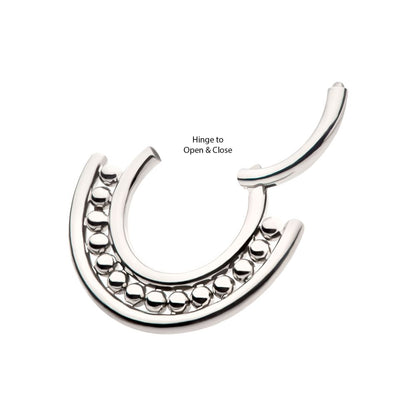 Titanium Half Circle with Beads Front Facing Hinged Segment Clickers