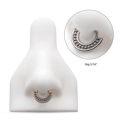 Titanium Half Circle with Beads Front Facing Hinged Segment Clickers