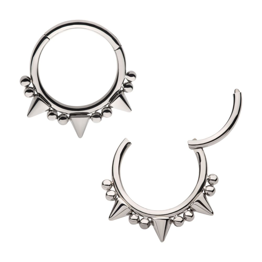 Titanium Beads & Spikes Front Facing Hinged Segment Clicker