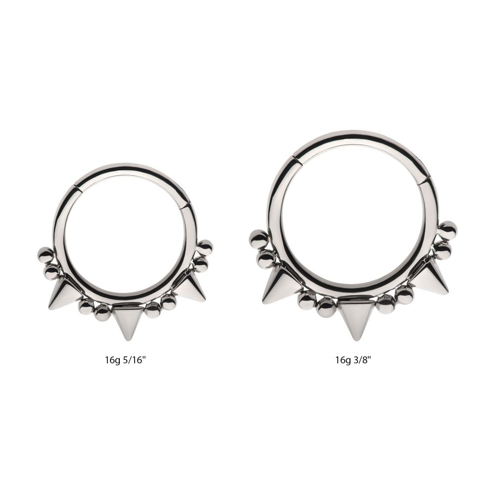 Titanium Beads & Spikes Front Facing Hinged Segment Clicker