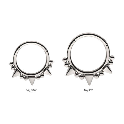 Titanium Beads & Spikes Front Facing Hinged Segment Clicker