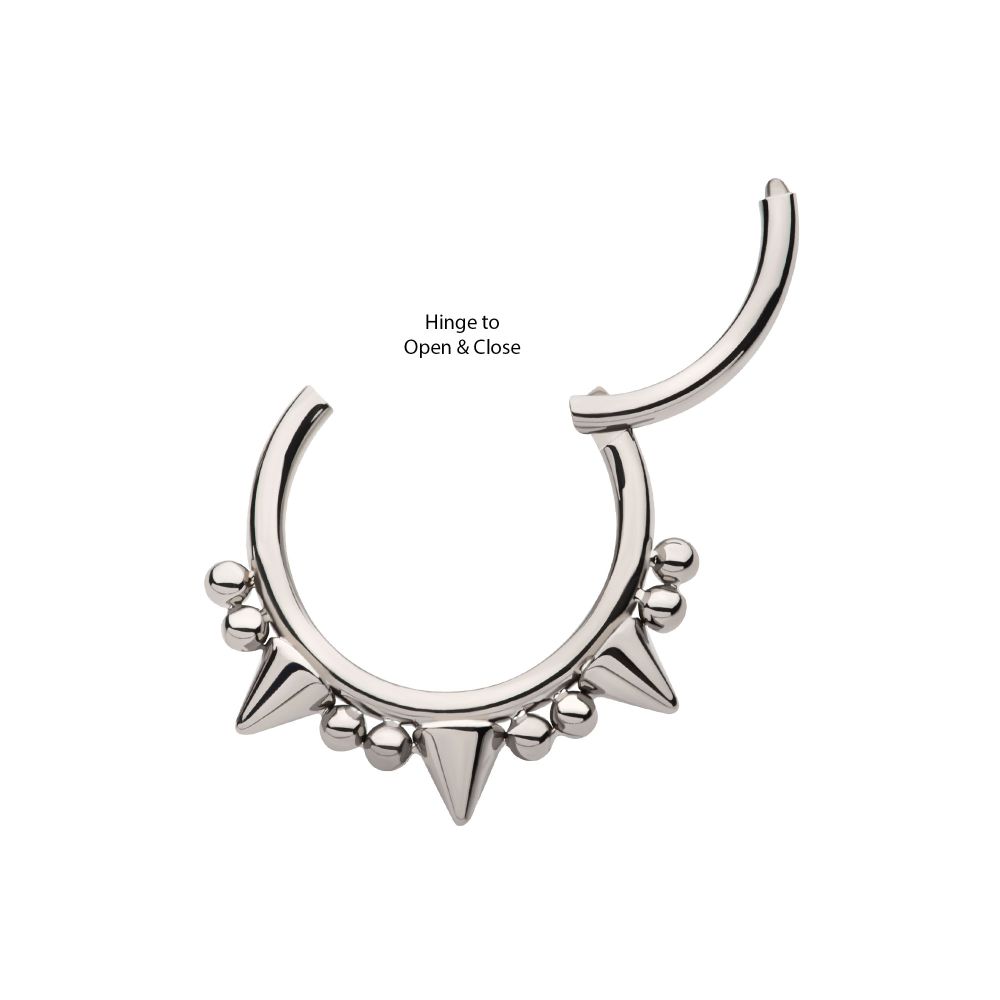 Titanium Beads & Spikes Front Facing Hinged Segment Clicker