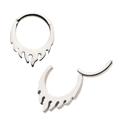 Titanium Flame Design Front Facing Hinged Segment Clicker