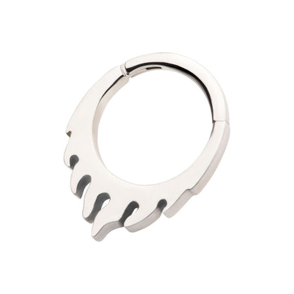 Titanium Flame Design Front Facing Hinged Segment Clicker