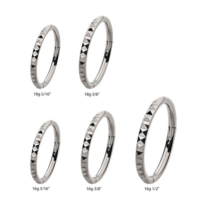 Titanium with Pyramid Design Side Facing Hinged Segment Clicker