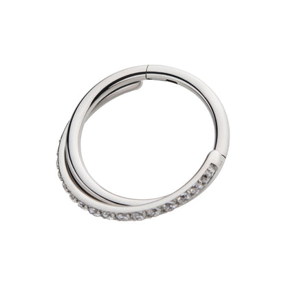Titanium Crisscross with CZ Side Facing Hinged Segment Clicker
