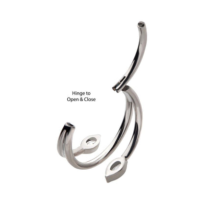 Titanium Double Ended Twist Side Facing Hinged Segment Clicker with Marquise CZ