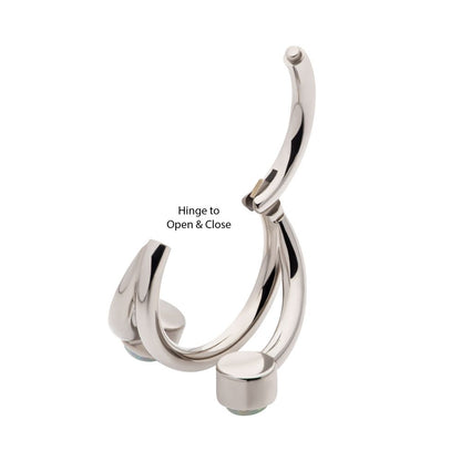 Titanium Double Ended Twist Side Facing Hinged Segment Clicker with Bezel Set White Opal