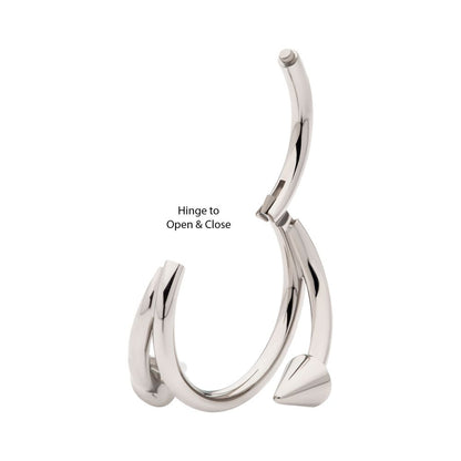 Titanium Double Ended Twist Side Facing Hinged Segment Clicker with Spikes