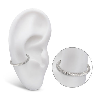 Titanium 3-Row Pave Set 0.8mm Round Gem Hinged Segment Clicker